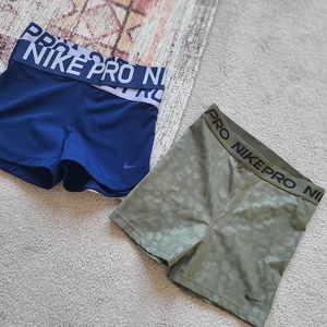 2 pairs Nike Pro gym running shorts size small